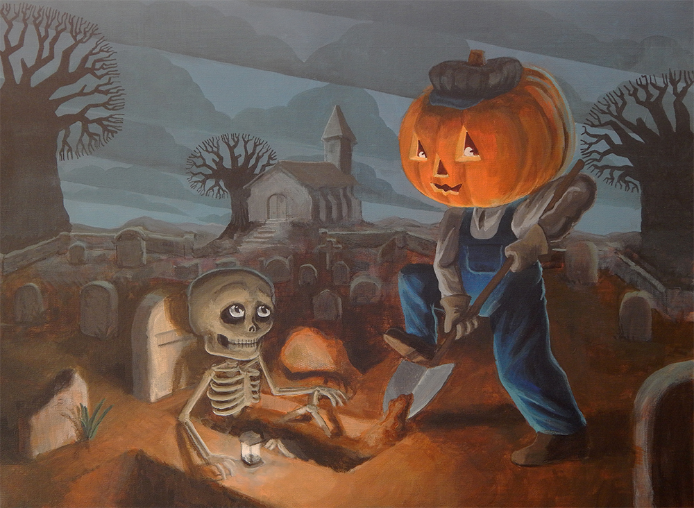 Pompoen en Skelet